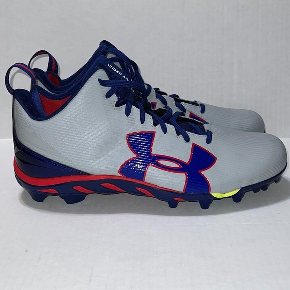 Men\'s Size 16E Under Armour 4D Foam Football Cleats Grey Blue 1287494-019 main image 12